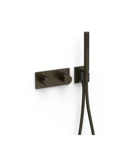 Grifo termostático empotrado de 2 vías B‑system Tres B-system Negro Bronce
