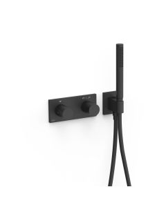 Grifo termostático empotrado de 2 vías B‑system Tres B-system Negro Mate