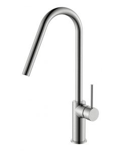 Grifo monomando de cocina IMEX serie Kenia acabado Níquel Cepillado