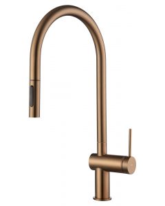Grifo Monomando Cocina Extraíble IMEX Berna Oro Rosa Cepillado