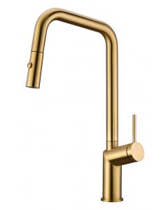 Grifo Monomando Cocina Extraíble IMEX Bonn Oro Cepillado