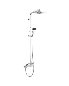 Grifo monomando ducha con barra cuadrada y rociador 200x200 Borrás AMS92049C