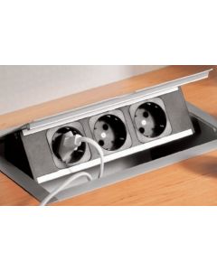 Enchufe de cocina CucineOggi energy box Abatible  IL 900 -   3 Enchufes  Tapa de Aluminio.