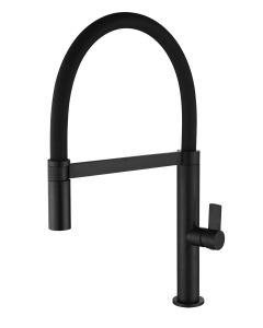 Grifo de cocina monomando flexible negro mate serie Laos Imex