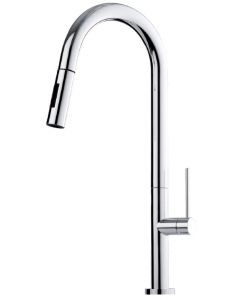 Grifo de cocina Luisina RC602P/DO - Monomando cromado con ducha. Caño pivotante.