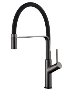 Grifo Monomando Cocina Flexible IMEX Sena Black Gun Metal