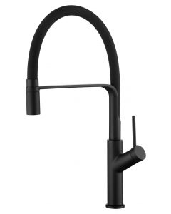 Grifo Monomando Cocina Flexible IMEX Sena Negro Mate