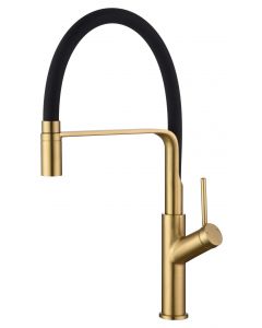 Grifo Monomando Cocina Flexible IMEX Sena Oro Cepillado