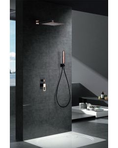 Empotrado de ducha IMEX Estocolmo negro oro rosa, vista principal