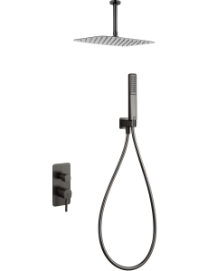 Conjunto de ducha empotrado IMEX Arezzo black gun metal vista principal