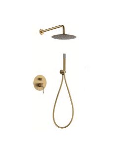 Empotrado de ducha IMEX serie LINE acabado oro cepillado, vista principal