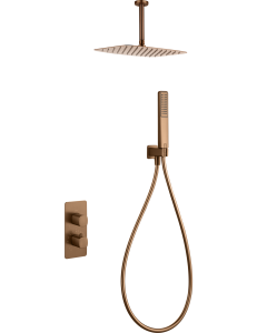 Conjunto de ducha termostático IMEX Arezzo oro rosa cepillado - vista principal