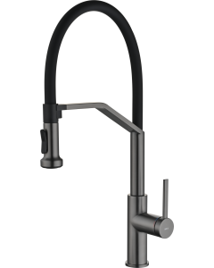 Grifo de cocina extraíble IMEX Véneto GCE029/BGM black gun metal