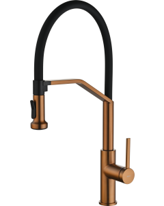 Grifo de cocina extraíble IMEX Véneto GCE029/ORC oro rosa cepillado
