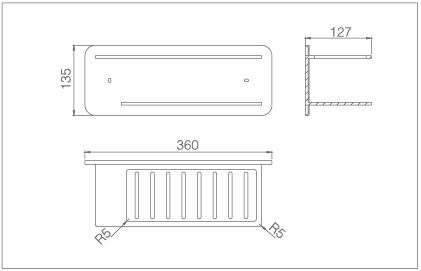 Esquema de medidas Jabonera de Pared IMEX Serie Iman Blanco Mate