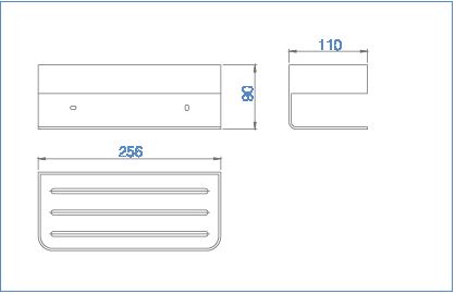 Esquema de medidas Jabonera de pared Imex Mayura níquel cepillado