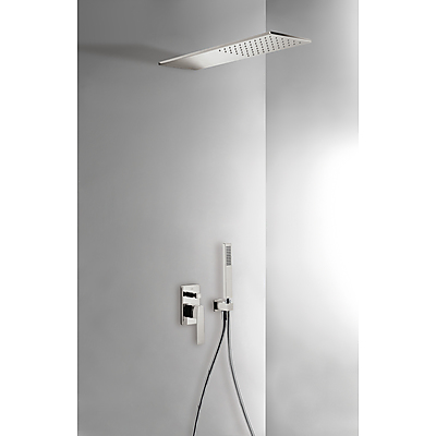 Kit de ducha monomando empotrado con cierre y regulación de caudal.
 - Tres 20218003AC