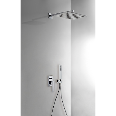 Kit de ducha monomando empotrado con cierre y regulación de caudal.
 - Tres 20218006