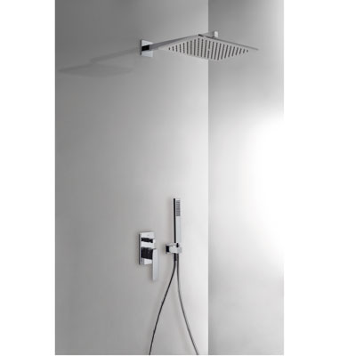Kit de ducha monomando empotrado con cierre y regulación de caudal.
 - Tres 20218006NE