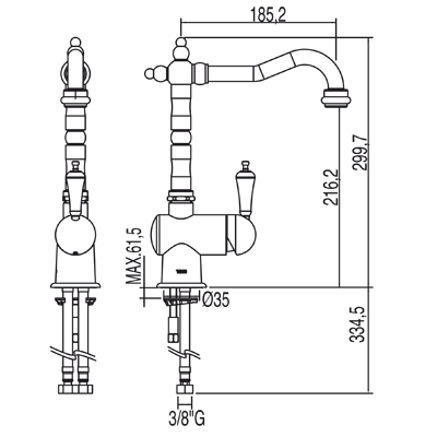 Grifo Monomando lavabo - Tres 02420301LV Grifo Monomando lavabo - Tres 02420301LV