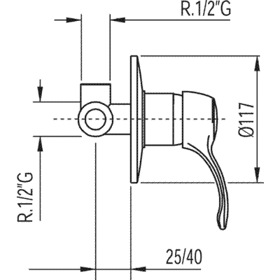 Grifo Monomando empotrar (1 vía) - Tres 04217712