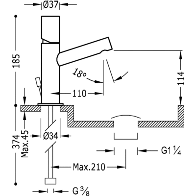 Grifo Monomando lavabo  - Tres 06110301D