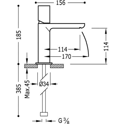 Grifo Monomando lavabo - Tres 06110303D