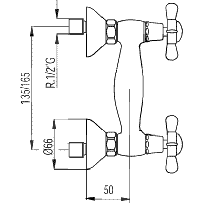 Grupo ducha Excéntricas con silenciador.  - Tres 12416761