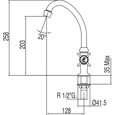 Grifo mando lateral  - Tres 124306