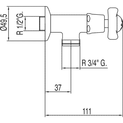 Grifo lavadora salida rosca de 3/4