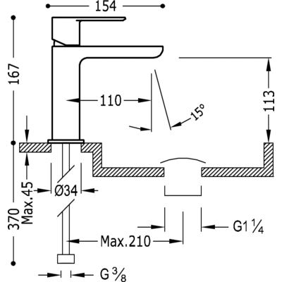 Grifo Monomando lavabo  - Tres 20010301D