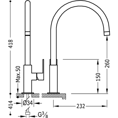 Grifo Monomando lavabo  - Tres 20020506VID