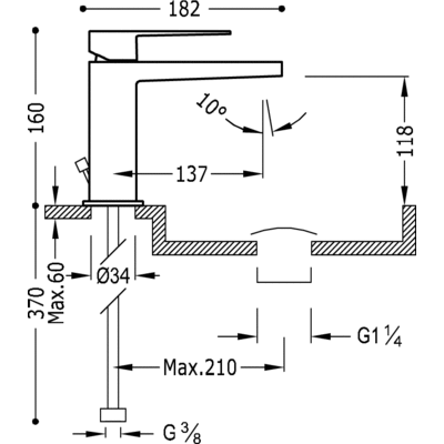 Grifo Monomando lavabo  - Tres 20210301D