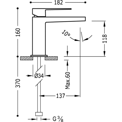 Grifo Monomando lavabo  - Tres 20210301NED