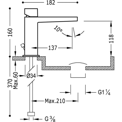 Grifo Monomando lavabo  - Tres 20210302D