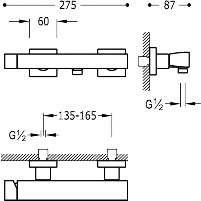Grifo Monomando ducha - Tres 20216701