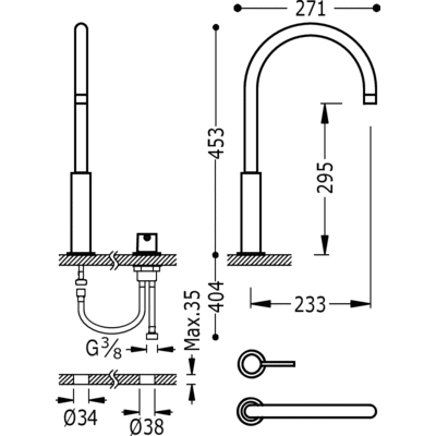Grifo Monomando lavabo  - Tres 26110502AC