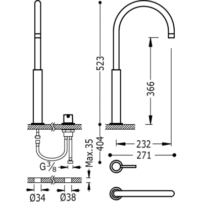 Grifo Monomando lavabo  - Tres 26110503AC