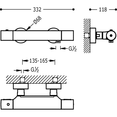 Ducha termostática - Tres 26116209AC
