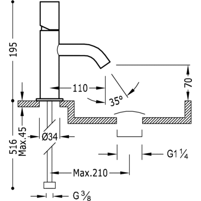 Grifo Monomando lavabo  - Tres 26190301TROD