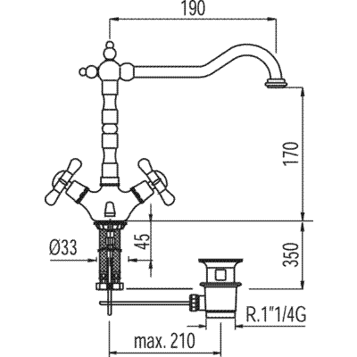 Grifo Bimando lavabo  - Tres 5291040161